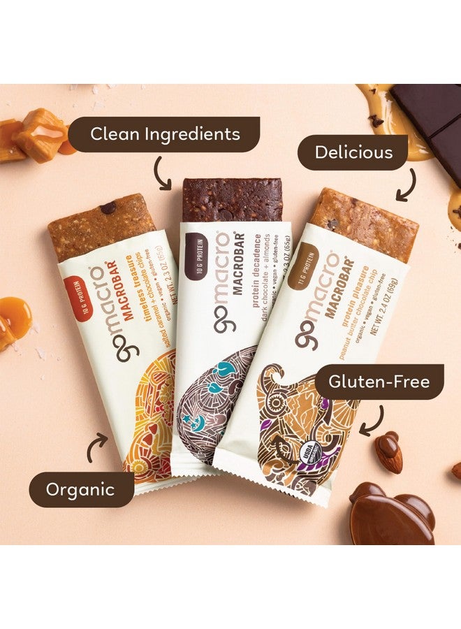 GoMacro MacroBar Organic Vegan Protein Bars - Chocolate Lover Variety Pack, 2.3 Ounce Bars, 12 Count (Pack of 1) - Image 1