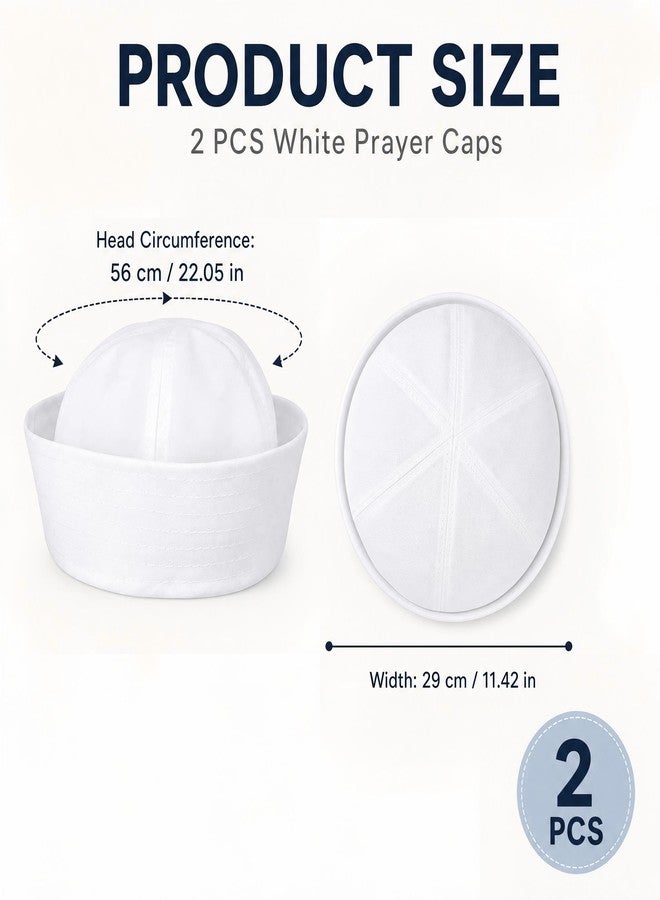 Xokipol 2 Pack White Sailor Hats, Nautical Captain Caps for Cruise Yacht Parties - Image 3
