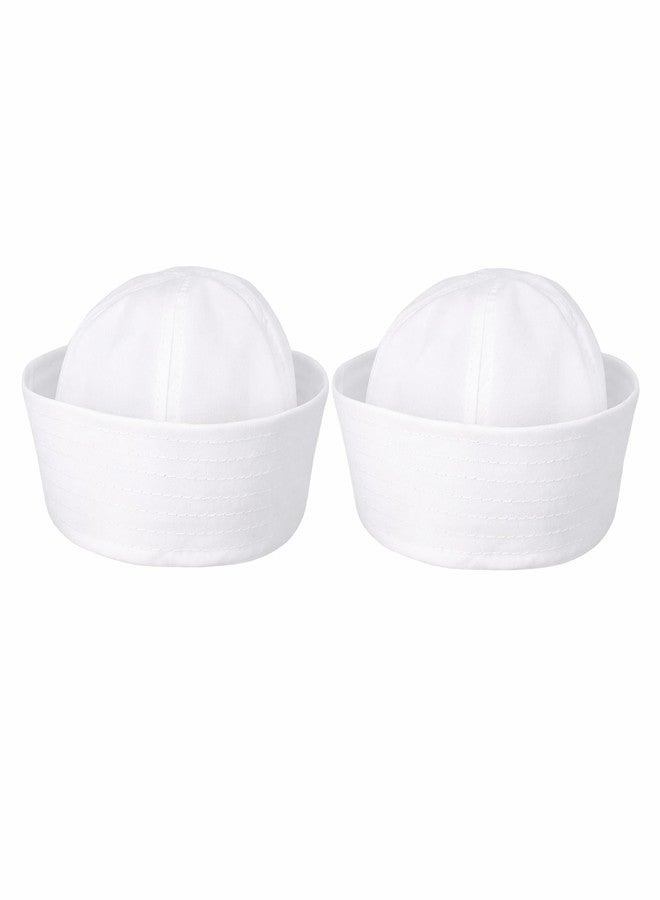 Xokipol 2 Pack White Sailor Hats, Nautical Captain Caps for Cruise Yacht Parties - Image 1