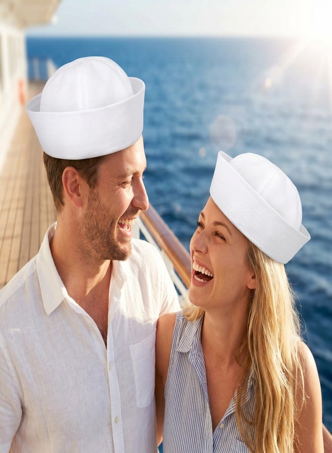 Xokipol 2 Pack White Sailor Hats, Nautical Captain Caps for Cruise Yacht Parties - Image 4