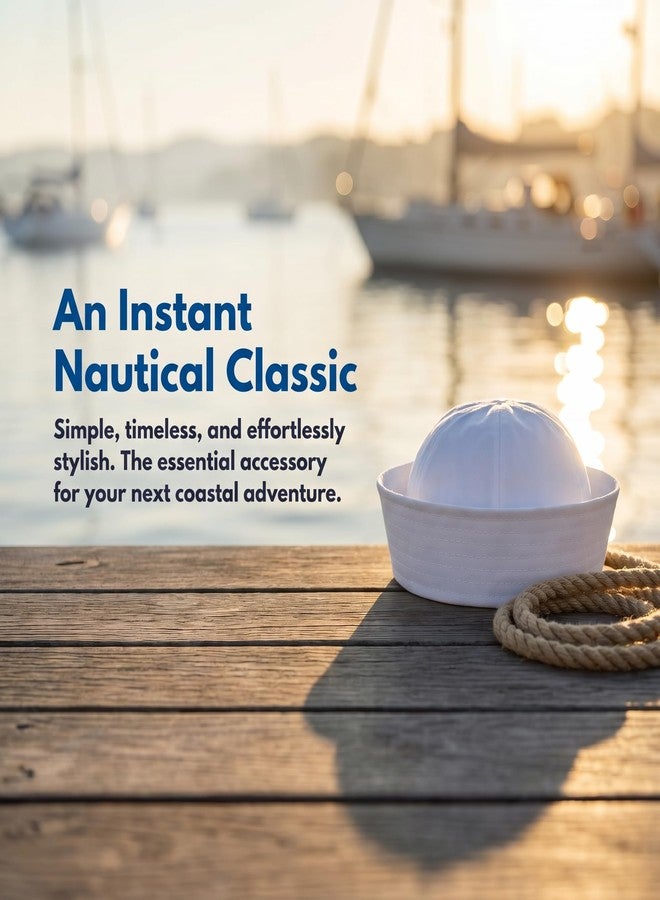 Xokipol 2 Pack White Sailor Hats, Nautical Captain Caps for Cruise Yacht Parties - Image 5