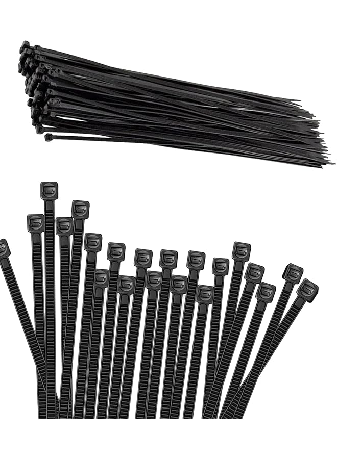 promass 9.8 Inch Heavy Duty Cable Ties - 250 Pack, 50lb Tensile Strength, Self-Locking Nylon Wire Wraps for Indoor and Outdoor Use - Premium Black Zip Ties for Secure Bundling and Organization - Image 1