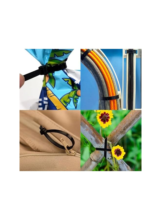 promass 9.8 Inch Heavy Duty Cable Ties - 250 Pack, 50lb Tensile Strength, Self-Locking Nylon Wire Wraps for Indoor and Outdoor Use - Premium Black Zip Ties for Secure Bundling and Organization - Image 3