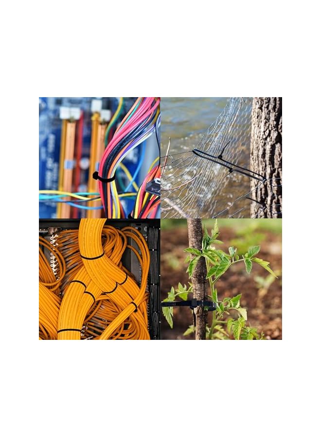 promass 9.8 Inch Heavy Duty Cable Ties - 250 Pack, 50lb Tensile Strength, Self-Locking Nylon Wire Wraps for Indoor and Outdoor Use - Premium Black Zip Ties for Secure Bundling and Organization - Image 5