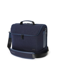 Mokobara MOKOBARA The Transit Briefcase Vegan Leather & Nylon 15L Laptop Crossbody Messenger Bag for Men & Women (Tailored Blue)  - Image 1