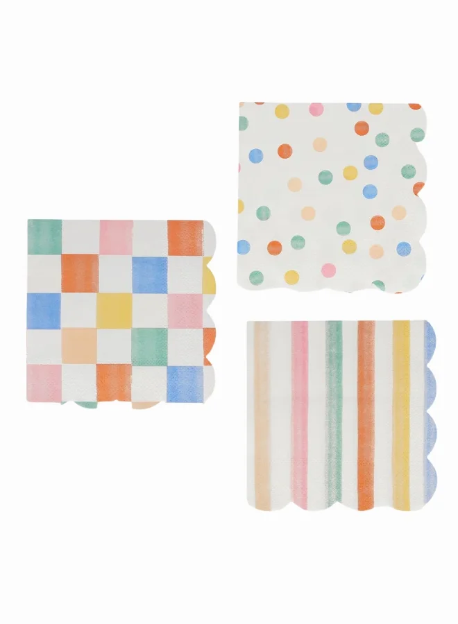 Meri Meri Colourful Pattern Small Napkins