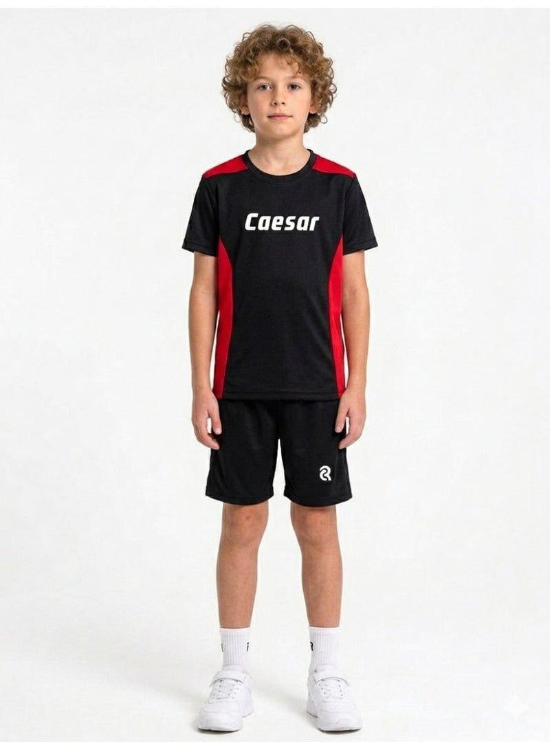 Caesar Boys' two-piece tracksuit set: shorts and short-sleeved t-shirt - Image 1