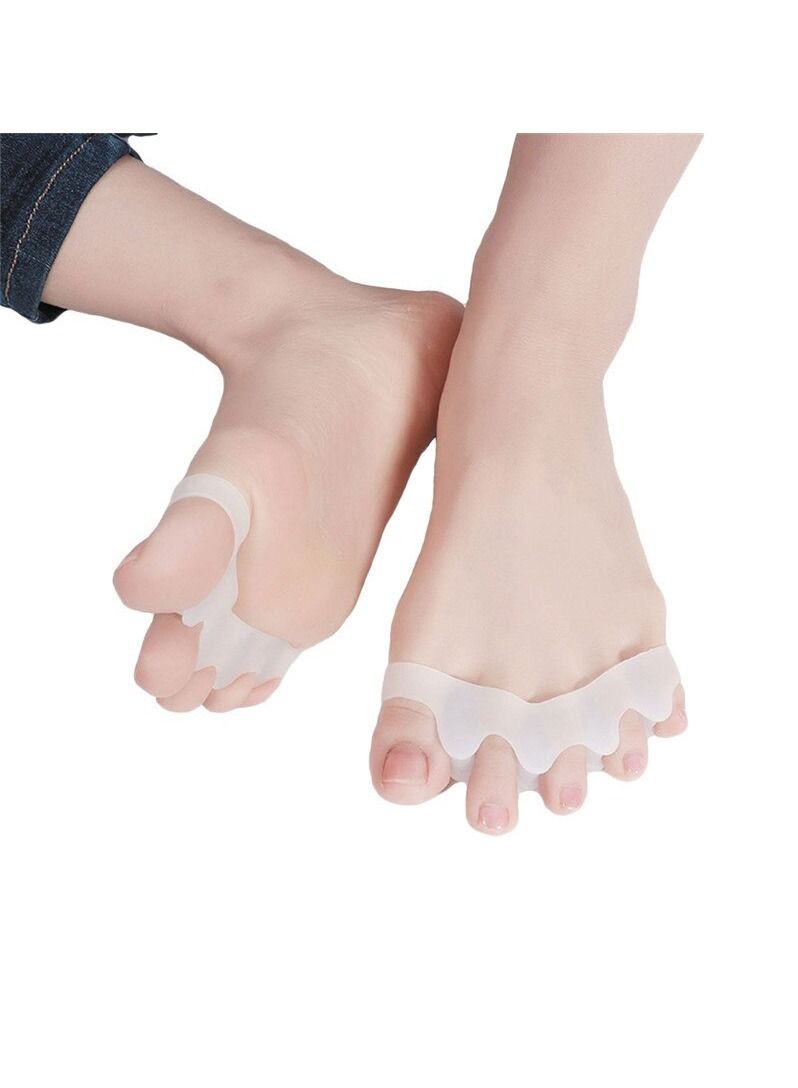 DubaiGallery 1 Pair Silicone Bunion Hallux Valgus Protector Finger Toe Separator Divider Spreader 5 Holes Thumb Valgus Guard Feet Care Tool - Image 1