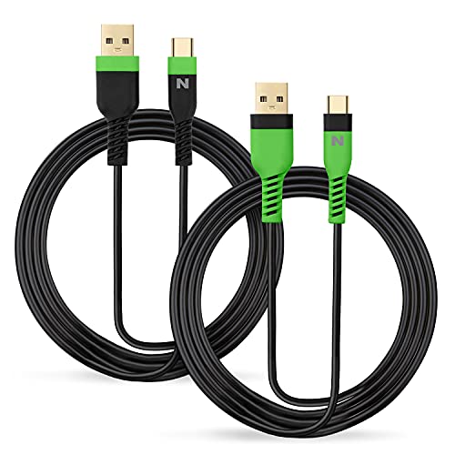 Nitho USB C Charging Cable [4 Meters, Pack of 2] Type C Charge and Play Cable for Xbox Series X/S, Playstation 5 Controllers and Devices with Type C Interfaces, USB A to USB C Charging Cables - Green - Image 1