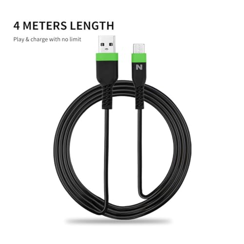 Nitho USB C Charging Cable [4 Meters, Pack of 2] Type C Charge and Play Cable for Xbox Series X/S, Playstation 5 Controllers and Devices with Type C Interfaces, USB A to USB C Charging Cables - Green - Image 3