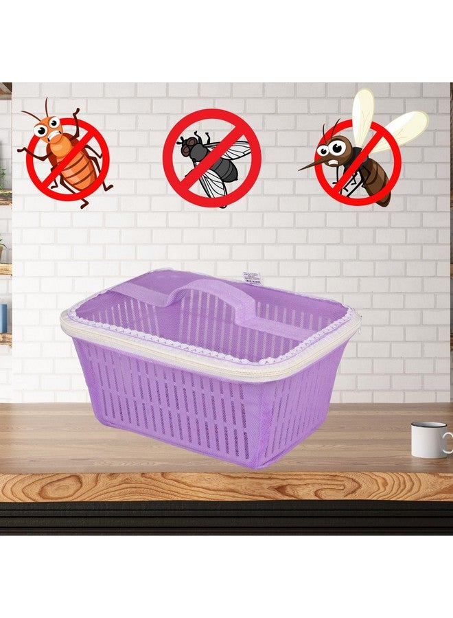 Go Hooked Multipurpose Plastic Storage/Gift Basket With Net Cover | Stylish Basket With Zip Net Cover Pack of 2 Versatile Practical Solutions Convenient Storage Maximize Space (Purple) - Image 4