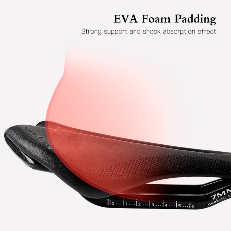 GUB Bike Seat Lightweight Carbon Fiber Bicycle Saddle Cushion with Micro Leather Cover for Road Bike and Mountain Bike - Image 4