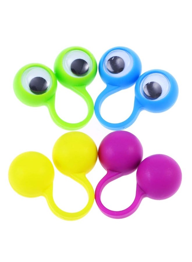 TOYANDONA TOYANDONA 10 PCS Eye Finger Puppets,Googly Eyes Rings Eyeballs Ring Toy for Kids Children Halloween Party Favor Toys (Random Color)  - Image 1