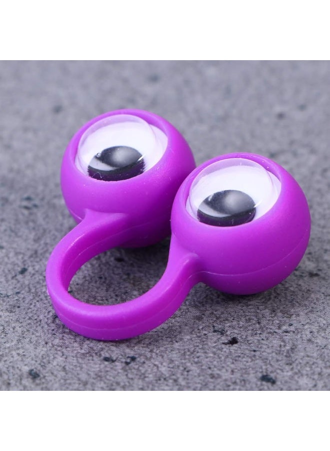 TOYANDONA TOYANDONA 10 PCS Eye Finger Puppets,Googly Eyes Rings Eyeballs Ring Toy for Kids Children Halloween Party Favor Toys (Random Color)  - Image 2