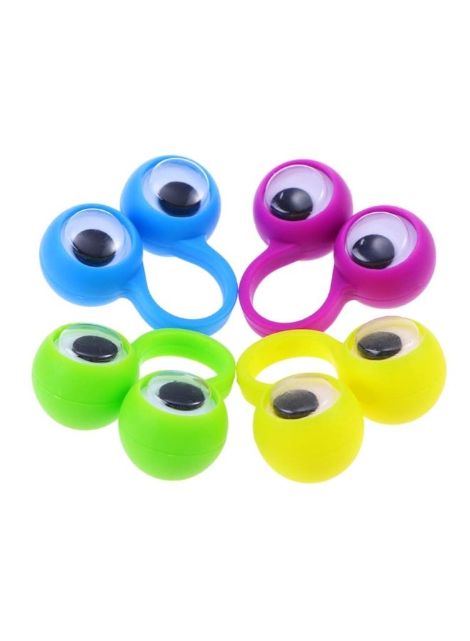 TOYANDONA TOYANDONA 10 PCS Eye Finger Puppets,Googly Eyes Rings Eyeballs Ring Toy for Kids Children Halloween Party Favor Toys (Random Color)  - Image 3