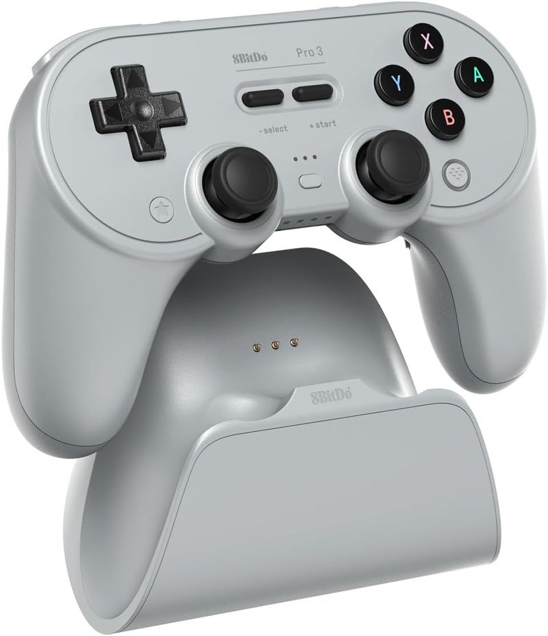 WeChip & 8BitDo Pro 3 Bluetooth Controller for Switch/Switch 2, TMR Joysticks, Swappable ABXY Buttons, Pro Back Buttons, Charging Dock, Hall Effect Triggers, for Windows, Apple, Android (Gray) - Image 2