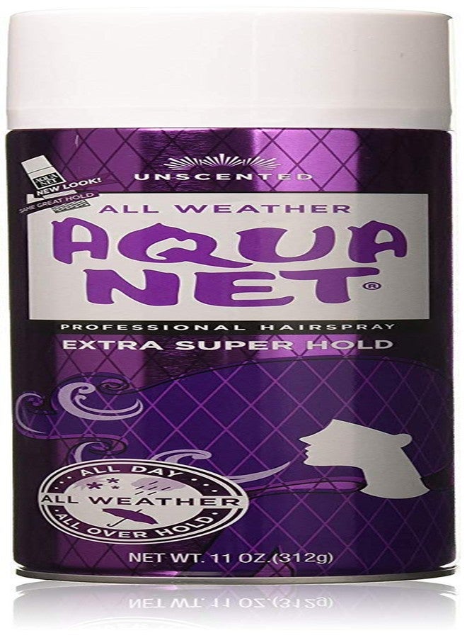 PACK OF 18 - Aqua Net All Weather Professional Hairspray, Extra Super Hold, Unscented, 11 oz