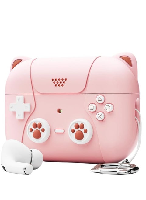 Compatible with AirPods Pro 2nd Generation Case Classic Handheld Game Console Design Shell Soft Leather Silicone Case for Apple AirPods Pro 2 Charging Case(Pink)