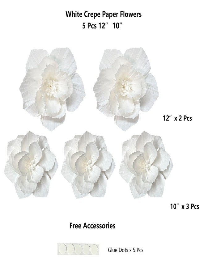 ANSOMO White Paper Flowers Artificial 3D Wall Décor Wedding Birthday Bridal Baby Shower Nursery Room Backdrop Table Centerpieces Party Decorations Supplies - Image 2