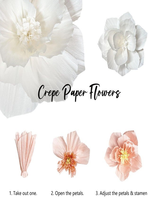 ANSOMO White Paper Flowers Artificial 3D Wall Décor Wedding Birthday Bridal Baby Shower Nursery Room Backdrop Table Centerpieces Party Decorations Supplies - Image 5