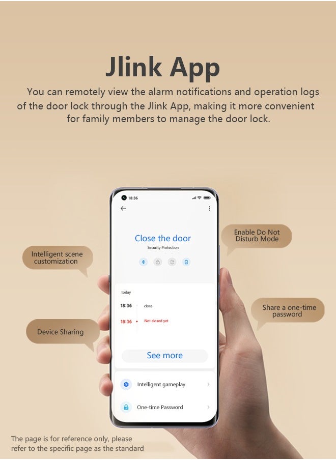 ALINK - Smart Door Lock Smart Lock with Camera,WiFi Video Intercom Lock,Two Way Audio,Palmprint Recognition, Fingerprint Door Lock ,Jlink APP Remote Control ,Model LS1 Greyblue - Image 1
