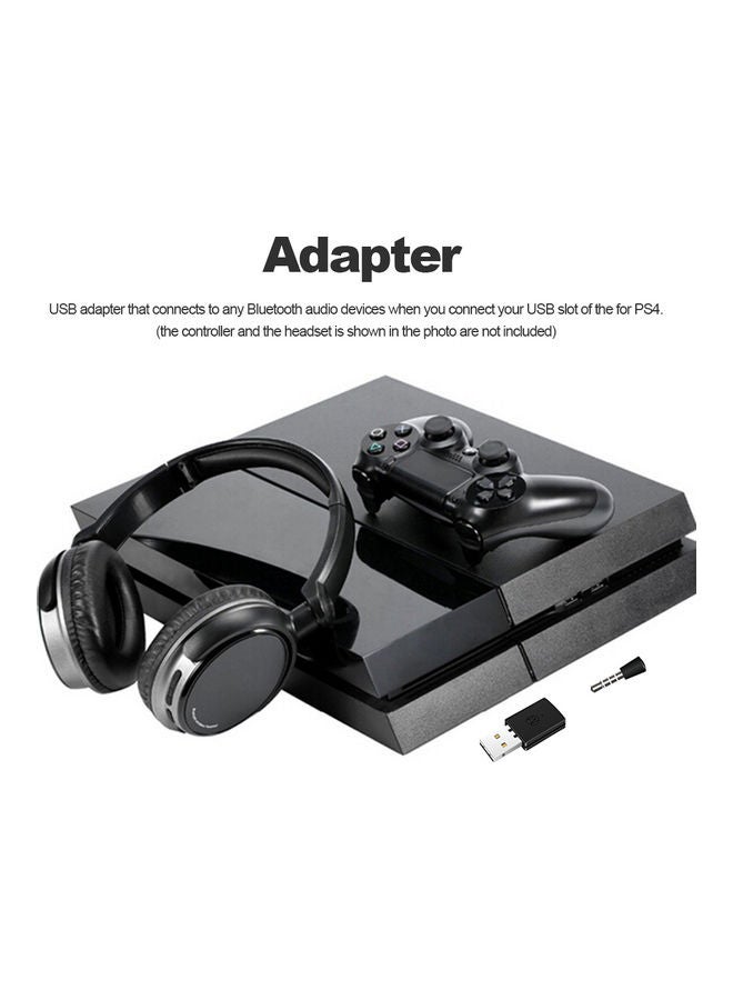 إسكدنيا محول سماعة أذن لاسلكي بجهاز استقبال Bt ومحول Bt 4.0 بمنفذ دونجل Usb وميكروفون للبلايستيشن 4 باللون الأسود - Image 2