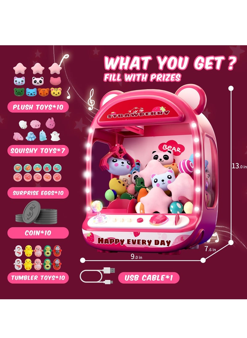 Skirfy Skirfy Claw Machines for Kids, Unicorn Toys for Girls Age 6+, Arcade Games Mini Vending Machine with Squishy Fidget Toys, Candy Dispenser, Claw Game  - Image 2