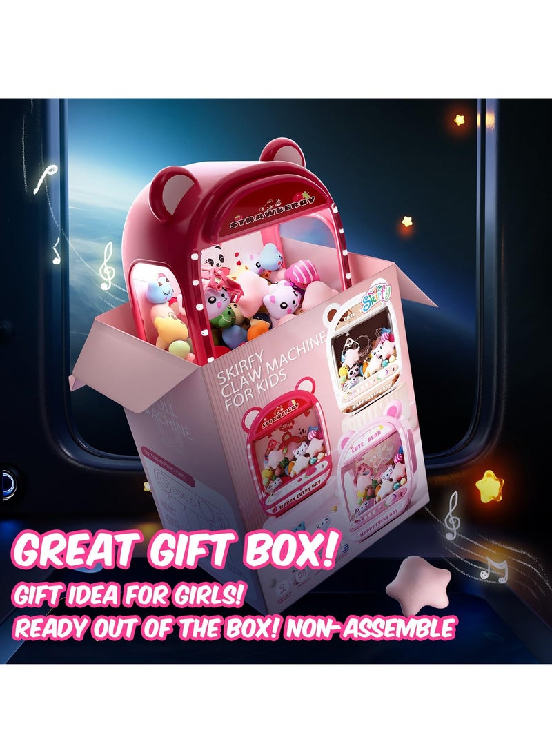 Skirfy Skirfy Claw Machines for Kids, Unicorn Toys for Girls Age 6+, Arcade Games Mini Vending Machine with Squishy Fidget Toys, Candy Dispenser, Claw Game  - Image 4