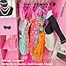 HighFun 50PCS Doll Hangers for Barbie Hangers for Doll Clothes 1 Pink Lovely Box Storage for 115 inch Dolls Girl Gifts Birthday Gifts - Image 3
