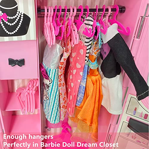 HighFun 50PCS Doll Hangers for Barbie Hangers for Doll Clothes 1 Pink Lovely Box Storage for 115 inch Dolls Girl Gifts Birthday Gifts - Image 5