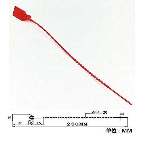 XF-Vel 250mm Pull-Tite Security Seal Plastic Seals Signage Numbered(Package of 100) (Red) - Image 4