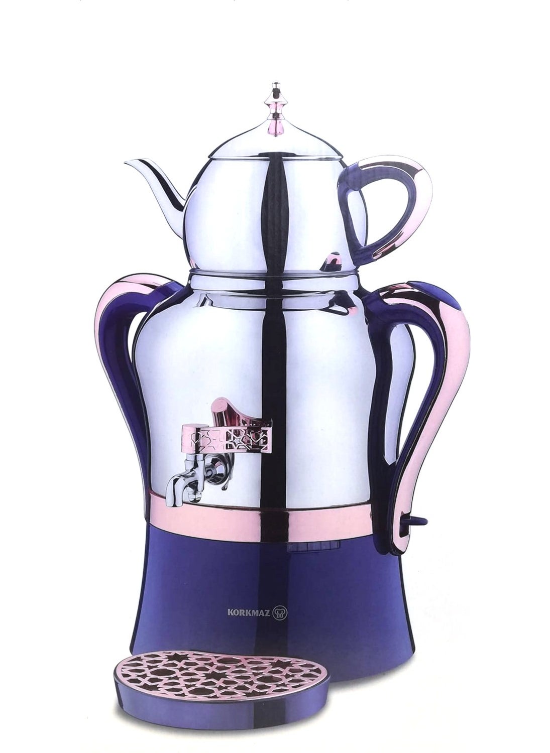 Korkmaz Hanedan Azura Inox/rosegold Samovar A843-01 