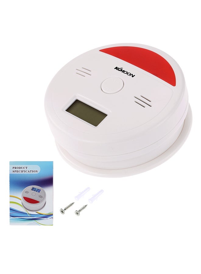 NIBEMINENT LCD CO Carbon Monoxide Alarm Sensor Poisoning Smoke Gas Tester Sound & Flash Warning Detector White 0.119kg - Image 1