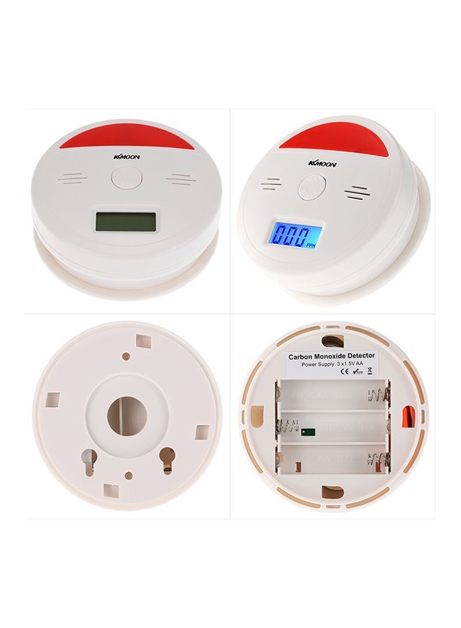 NIBEMINENT LCD CO Carbon Monoxide Alarm Sensor Poisoning Smoke Gas Tester Sound & Flash Warning Detector White 0.119kg - Image 2