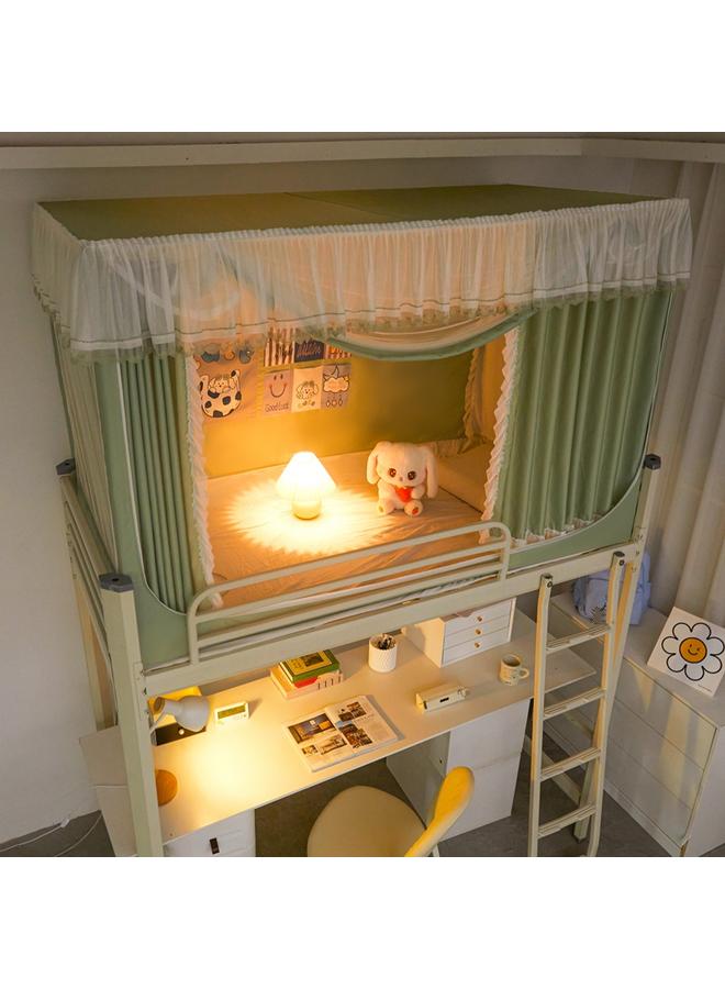 Bluejw 15N Princess Wind Bed Curtain Mosquito Net Female Student Dormitory Integrated All-inclusive Bedroom Top Bed Small Fresh Shading Bed - Image 4