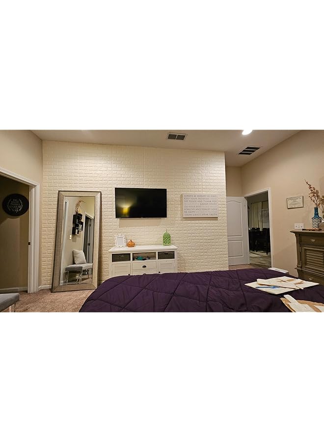 إيروريكس 10 قطع ملصقات حائط ثلاثية الأبعاد من رغوة البولي إيثيلين ذاتية اللصق ورق حائط فني قابل للإزالة ومقاوم للماء لغرفة النوم وغرفة المعيشة وخلفية ديكور التلفزيون - Image 3