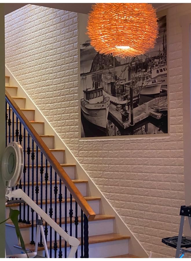 إيروريكس 10 قطع ملصقات حائط ثلاثية الأبعاد من رغوة البولي إيثيلين ذاتية اللصق ورق حائط فني قابل للإزالة ومقاوم للماء لغرفة النوم وغرفة المعيشة وخلفية ديكور التلفزيون - Image 2