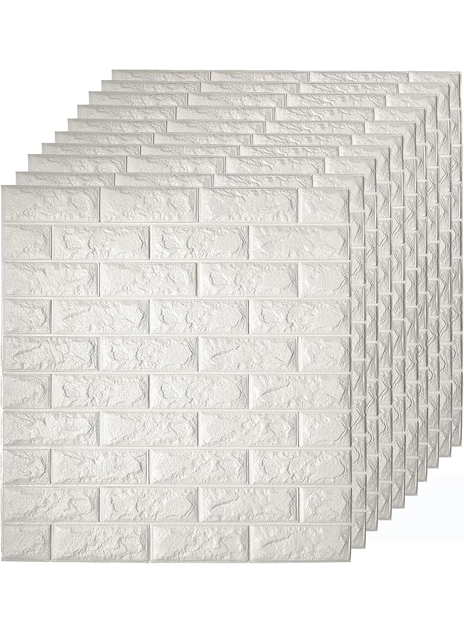 إيروريكس 10 قطع ملصقات حائط ثلاثية الأبعاد من رغوة البولي إيثيلين ذاتية اللصق ورق حائط فني قابل للإزالة ومقاوم للماء لغرفة النوم وغرفة المعيشة وخلفية ديكور التلفزيون - Image 1