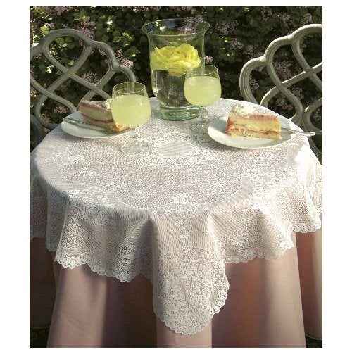 Heritage Lace Floret 36-Inch by 36-Inch Table Topper, Ecru - Image 2