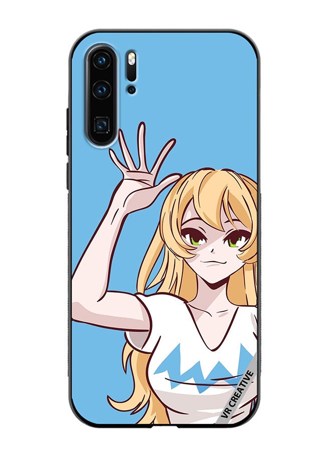 VR CREATIVE Protective Case Cover For Huawei P30 Pro Anime Girl Waving Hand Design Multicolour - Image 1