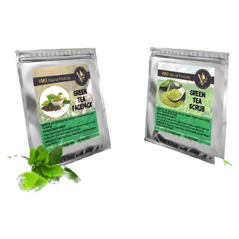 VMO natural handmade green tea facepack and scrub (60 gram)