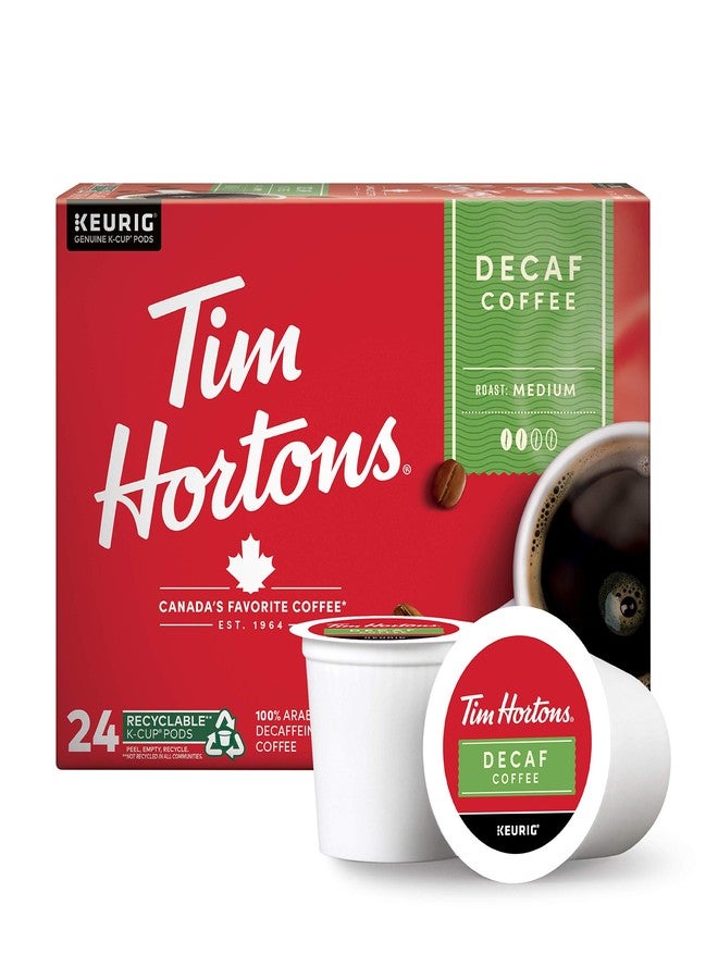 Tim Hortons Decaf, Medium Roast Coffee, Single-Serve K-Cup Pods Compatible with Keurig Brewers, 24ct K-Cups - Image 1