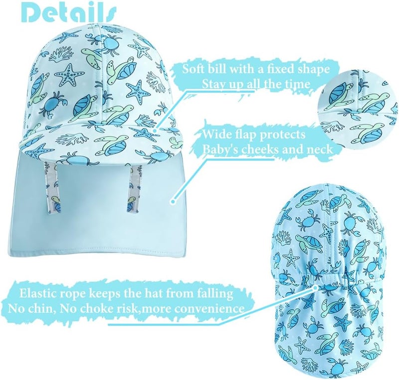 Gifts Treat Kids Legionnaires Hat, UPF 50+ Sun Protection Swim Cap Flap Hat for Kids, Quick Drying Boys Sun Hat with Neck Protection for Beach Seaside Pool… - Image 4