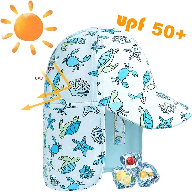 Gifts Treat Kids Legionnaires Hat, UPF 50+ Sun Protection Swim Cap Flap Hat for Kids, Quick Drying Boys Sun Hat with Neck Protection for Beach Seaside Pool… - Image 3