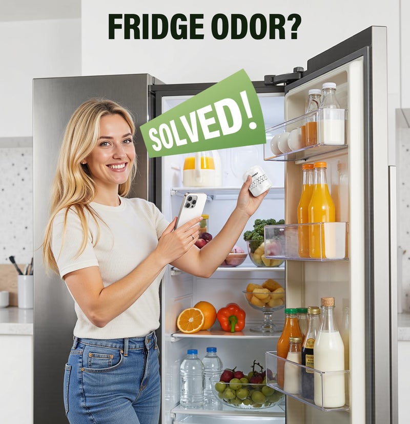 FLAWNT Refrigerator Deodorizer - Long Lasting Fridge Odor Eliminator and Smell Absorber, No Need Baking Soda Replacement, Works as Freezer Freshener & Organizer Accessory White - Image 5
