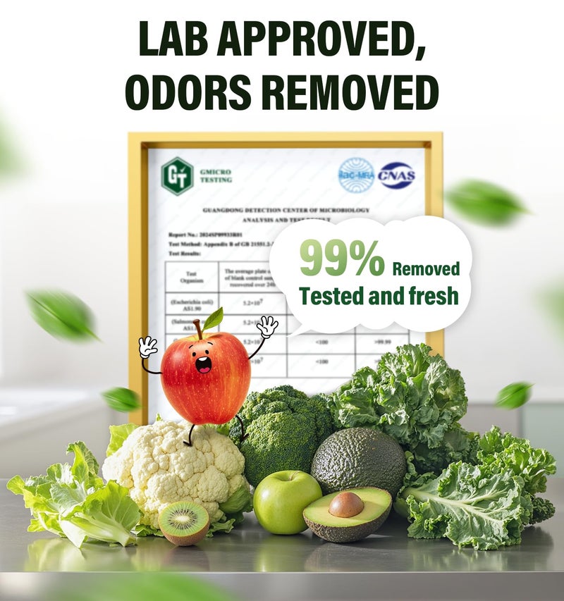 FLAWNT Refrigerator Deodorizer - Long Lasting Fridge Odor Eliminator and Smell Absorber, No Need Baking Soda Replacement, Works as Freezer Freshener & Organizer Accessory White - Image 2