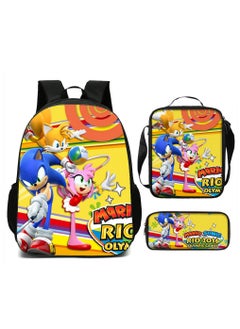 Generic Mario cartoon backpack, primary and secondary school student backpack, large capacity backpack, three piece set, single shoulder bag, pencil case, unisex  - Image 1