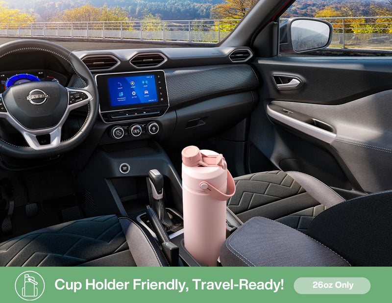 POWCAN 26 oz Insulated Water Bottle with 2-in-1 Straw and Spout Lid, Keep Cold 24H, Leak-Proof, Fits in Car Cup Holder, Stainless Steel Water Bottle for Sports, Travel, and School (Mint) - Image 4