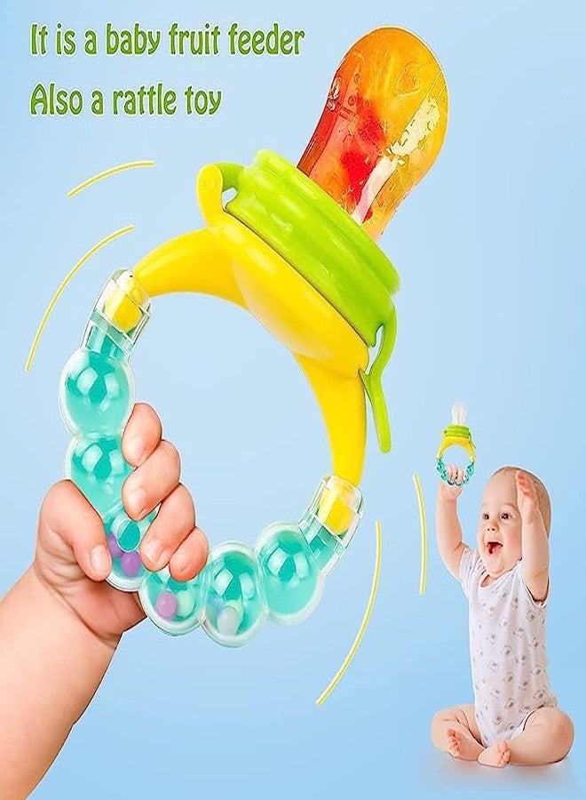 TrifleArte Baby Food Feeder | Fruit Pacifier | Food & Fruit Feeding Teether for Toddler | Silicone Teething Toy with Pacifiers | Infant/Newborn Nibbler Cover Set | Assorted - Image 3