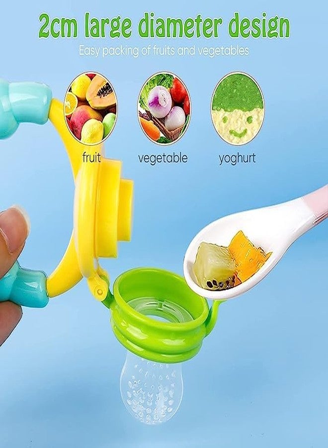 TrifleArte Baby Food Feeder | Fruit Pacifier | Food & Fruit Feeding Teether for Toddler | Silicone Teething Toy with Pacifiers | Infant/Newborn Nibbler Cover Set | Assorted - Image 4